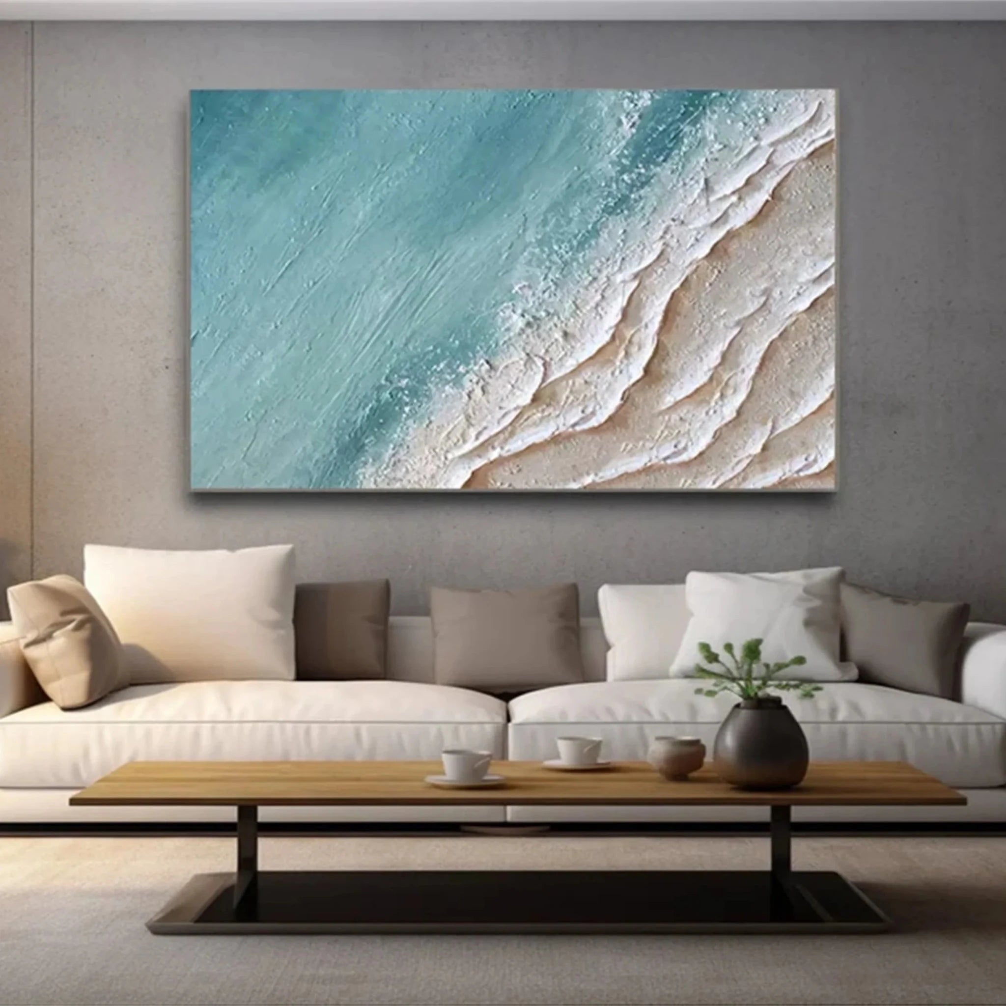 3D Heavy Texture Ocean Wave Oil Painting CZ0068 - Viral Wall Art